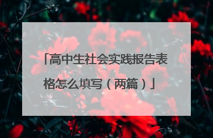 高中生社会实践报告表格怎么填写（两篇）