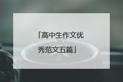 高中生作文优秀范文五篇