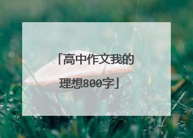 高中作文我的理想800字
