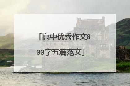 高中优秀作文800字五篇范文