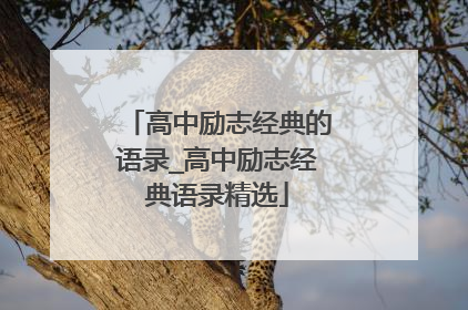 高中励志经典的语录_高中励志经典语录精选