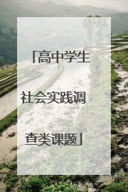 高中学生社会实践调查类课题
