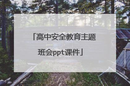 高中安全教育主题班会ppt课件