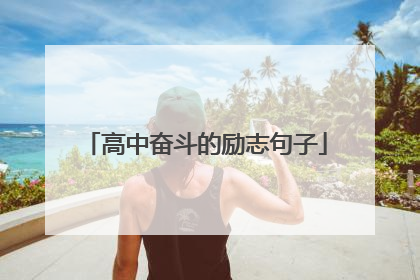 高中奋斗的励志句子