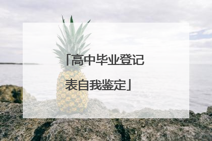 高中毕业登记表自我鉴定