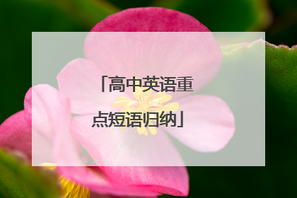 高中英语重点短语归纳
