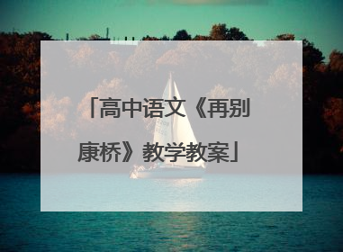 高中语文《再别康桥》教学教案