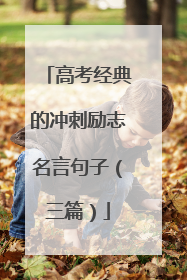 高考经典的冲刺励志名言句子(三篇)