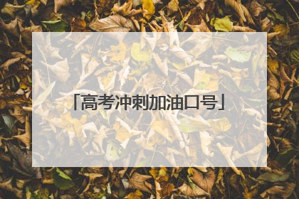 高考冲刺加油口号