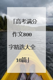 高考满分作文800字精选大全10篇