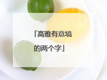 高雅有意境的两个字