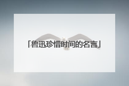 鲁迅珍惜时间的名言