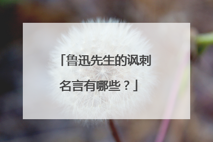 鲁迅先生的讽刺名言有哪些?