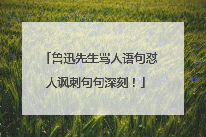 鲁迅先生骂人语句怼人讽刺句句深刻！