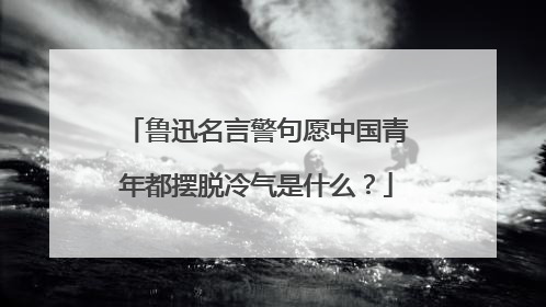 鲁迅名言警句愿中国青年都摆脱冷气是什么？