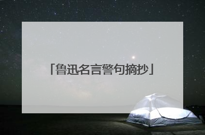 鲁迅名言警句摘抄