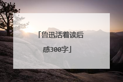 鲁迅活着读后感300字