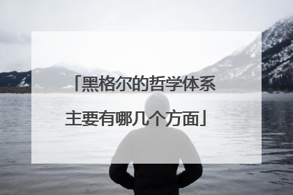 黑格尔的哲学体系主要有哪几个方面
