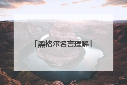 黑格尔名言理解