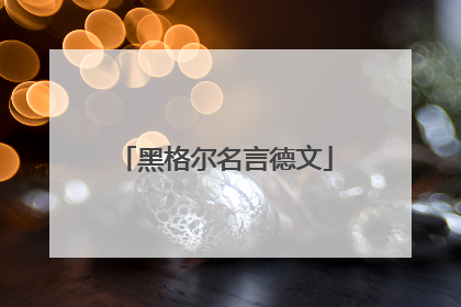 黑格尔名言德文