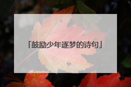 鼓励少年逐梦的诗句
