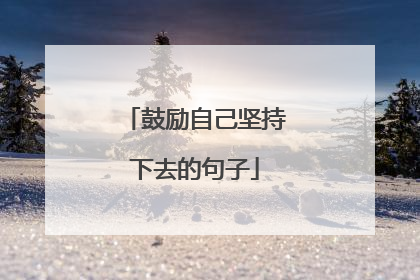 鼓励自己坚持下去的句子