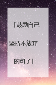 鼓励自己坚持不放弃的句子