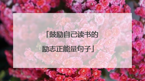 鼓励自己读书的励志正能量句子