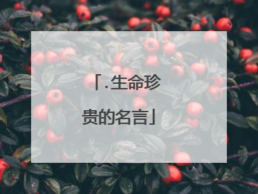 .生命珍贵的名言