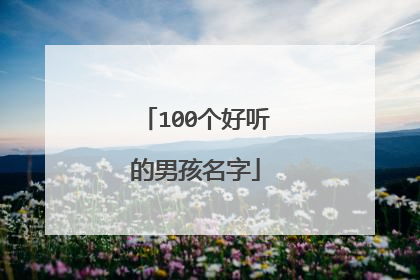 100个好听的男孩名字