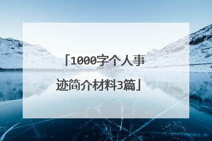1000字个人事迹简介材料3篇