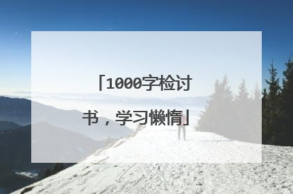 1000字检讨书，学习懒惰