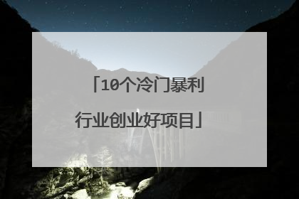 10个冷门暴利行业创业好项目