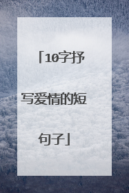 10字抒写爱情的短句子