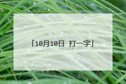 10月10日 打一字