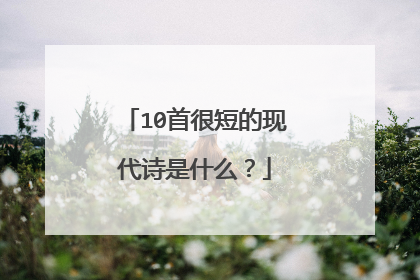 10首很短的现代诗是什么？