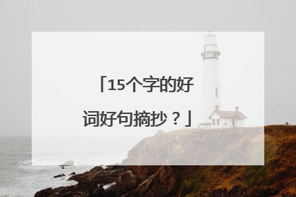 15个字的好词好句摘抄？