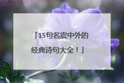 15句名震中外的经典诗句大全!