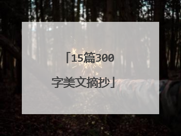 15篇300字美文摘抄