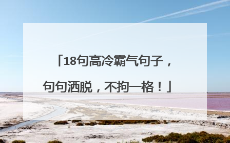 18句高冷霸气句子,句句洒脱,不拘一格!