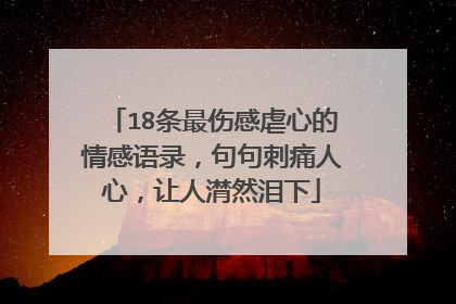 18条最伤感虐心的情感语录，句句刺痛人心，让人潸然泪下