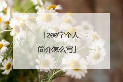 200字个人简介怎么写