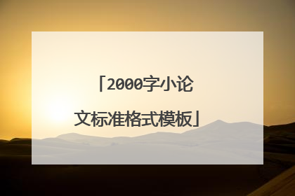 2000字小论文标准格式模板