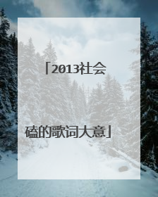 2013社会磕的歌词大意