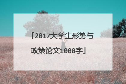 2017大学生形势与政策论文1000字