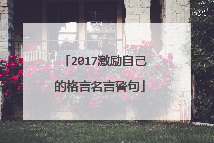 2017激励自己的格言名言警句