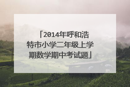 2014年呼和浩特市小学二年级上学期数学期中考试题