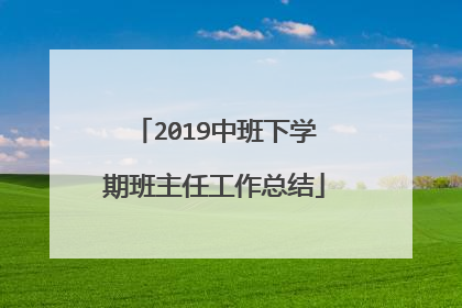 2019中班下学期班主任工作总结