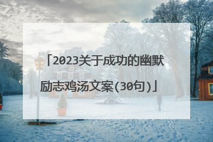 2023关于成功的幽默励志鸡汤文案(30句)