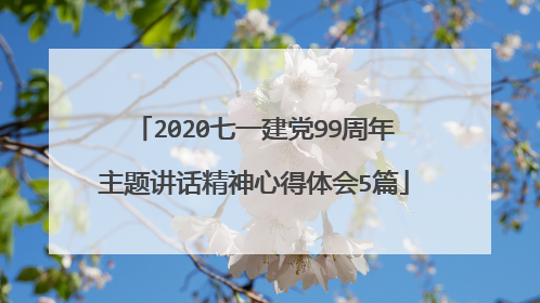 2020七一建党99周年主题讲话精神心得体会5篇